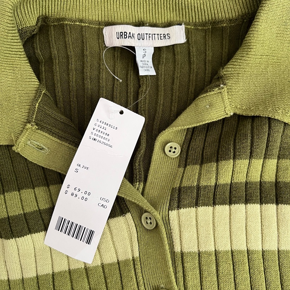 Urban Outfitters Green Striped Knit Juniper Sweater Romper NWT Size SP - Picture 5 of 10
